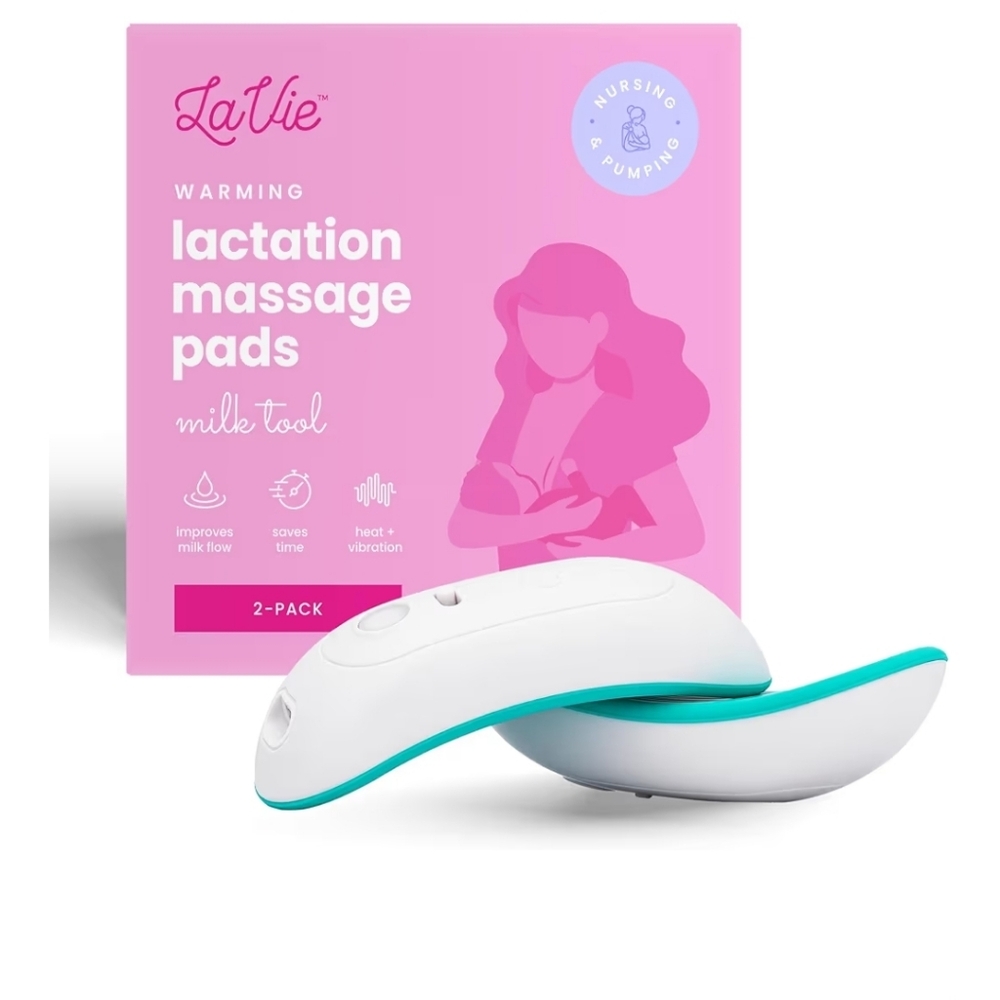 Warming Lactation Massage Pads - White & Teal